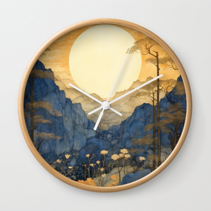 Sunrise Over A Valley Wall Clock