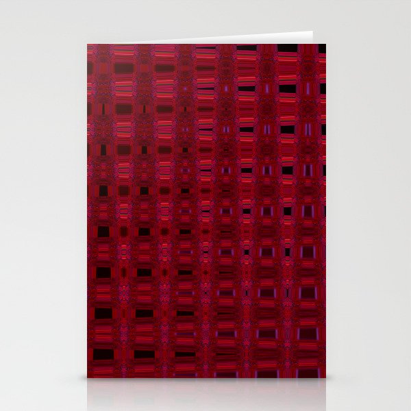 Crimson Red And Black Irregular Pattern Stationery Cards