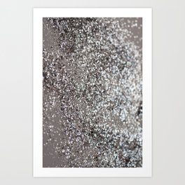 Sparkling SILVER Lady Glitter #1 (Faux Glitter) #decor #art #society6 Art Print