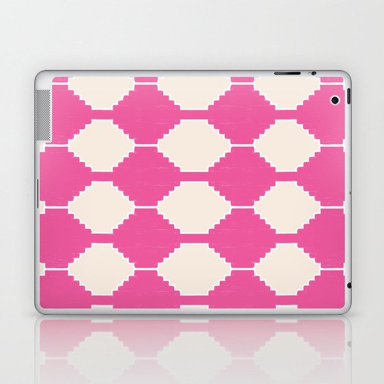 Soft Calm Bohemian Ethnic Motives Pattern in Pink and Beige Laptop & iPad Skin