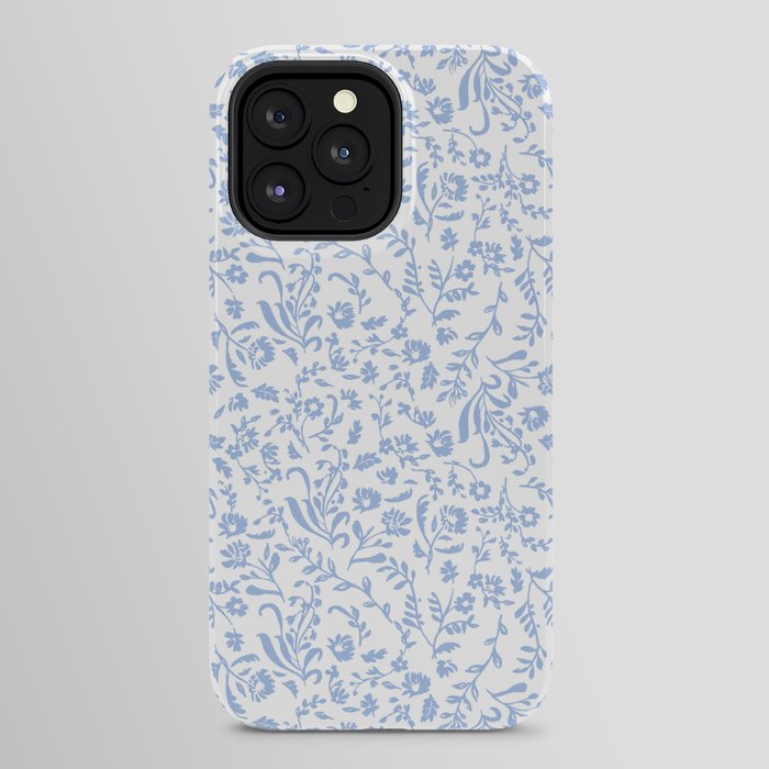 Ditsy Toile Floral Blue and White