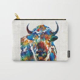 Colorful Buffalo Art - Sacred - By Sharon Cummings Carry-All Pouch | Country, Restaurant, Rustic, Lodge, Hunting, Southwest, Meat, Nature, Wildwildwest, Nativeamerican 