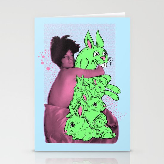 Bunny Pile Stationery Cards