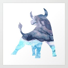 Taurus over Watercolor Art Print