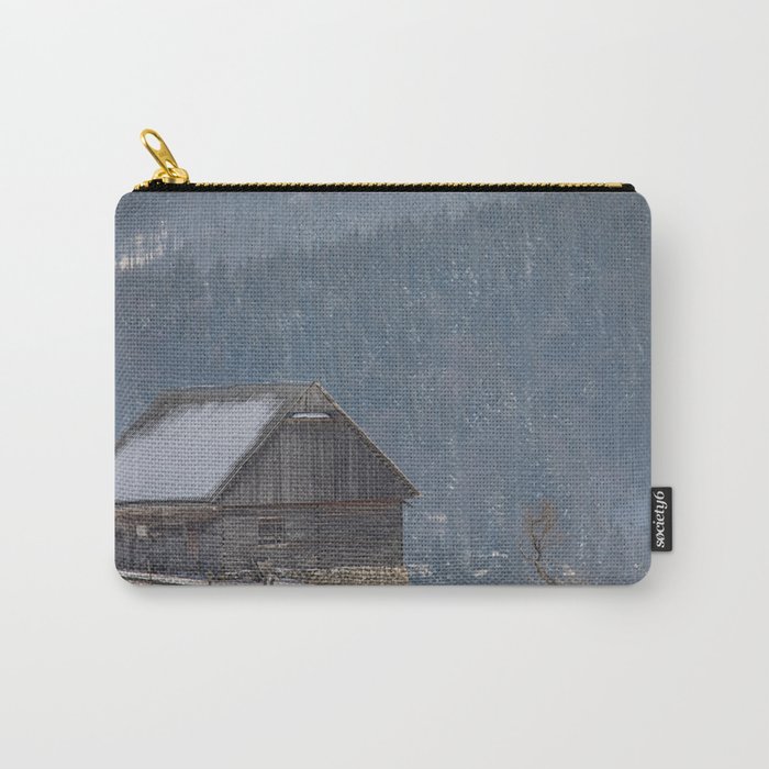 Winter landscape with an old house in a village Carry-All Pouch