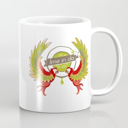 Lime in the coconut and two scarlet macaws. Coffee Mug
