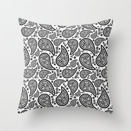 Paisley (Black & White Pattern) Throw Pillow