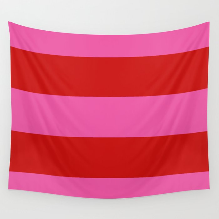 Valentines Day Wide Horizontal Stripes #1 Wall Tapestry