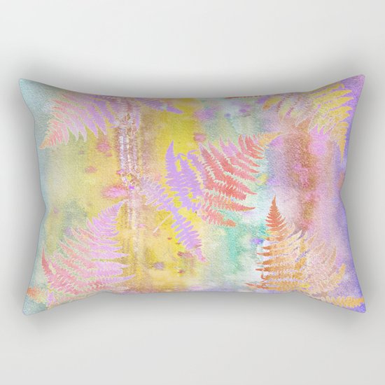 Colorful Fern Leaves W Rectangular Pillow