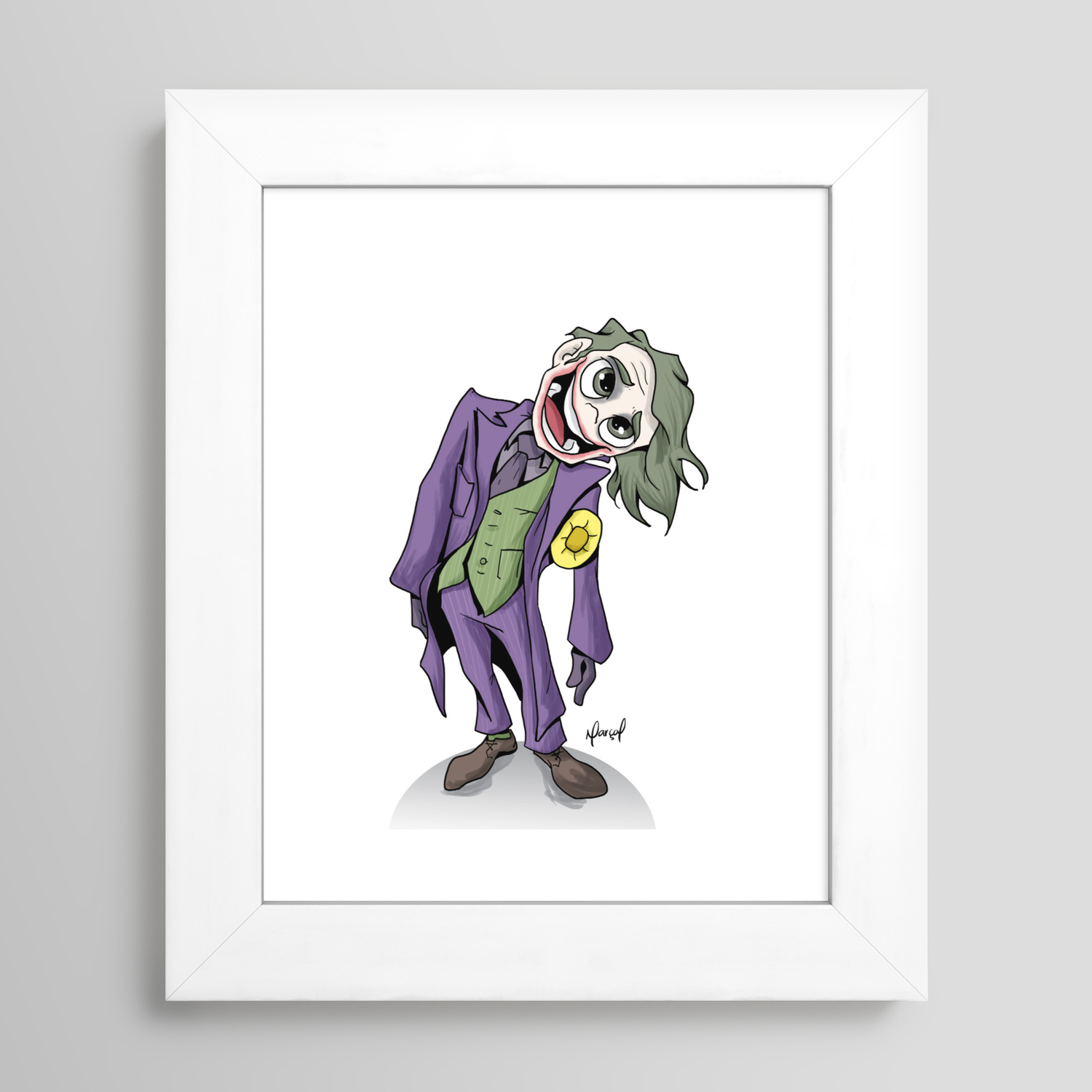 Cute Joker Framed Art Print by Rafael Marçal | Society6