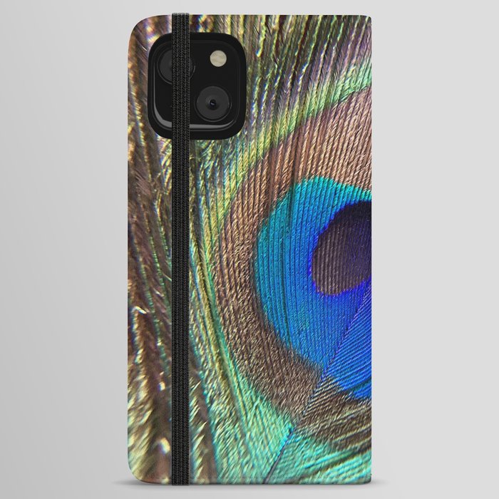 Peacock feather close up	 iPhone Wallet Case