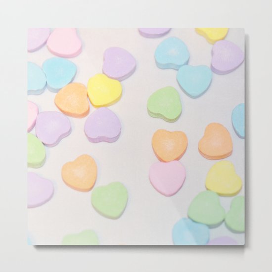 Pastel Hearts Metal Print