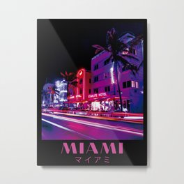 Miami Aesthetic Poster Metal Print | Synthwave, Photo, Retrowave, Vicecity, 80S, America, Outrun, Vaporwave, Palmtrees, Miamivice 
