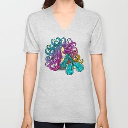 Rainbow Mermaid V Neck T Shirt