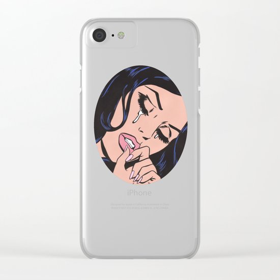 Sad Girl Clear iPhone Case