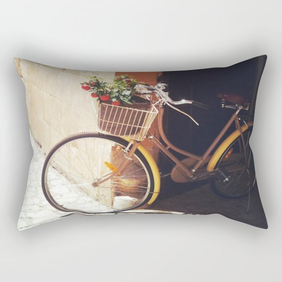 Yellow Bicycle Rectangular Pillow
