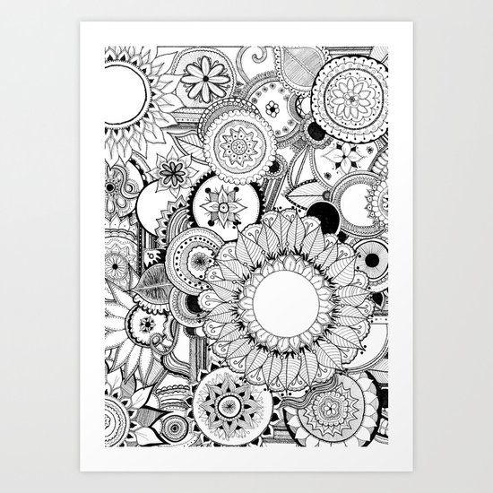 Floral Kaleidoscope Art Print