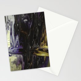 Dark Liquid Marble Stationery Card