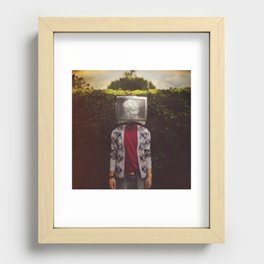 This TV haze sucks me through. I watch the world from the inside Recessed Framed Print