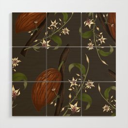 Botany Art Pattern - Cocoa Wood Wall Art