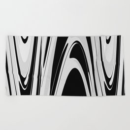 Abstraction_LIQUID_WATER_STREAM_GALAXY_BLACK_WHITE_POP_ART_0721D Beach Towel