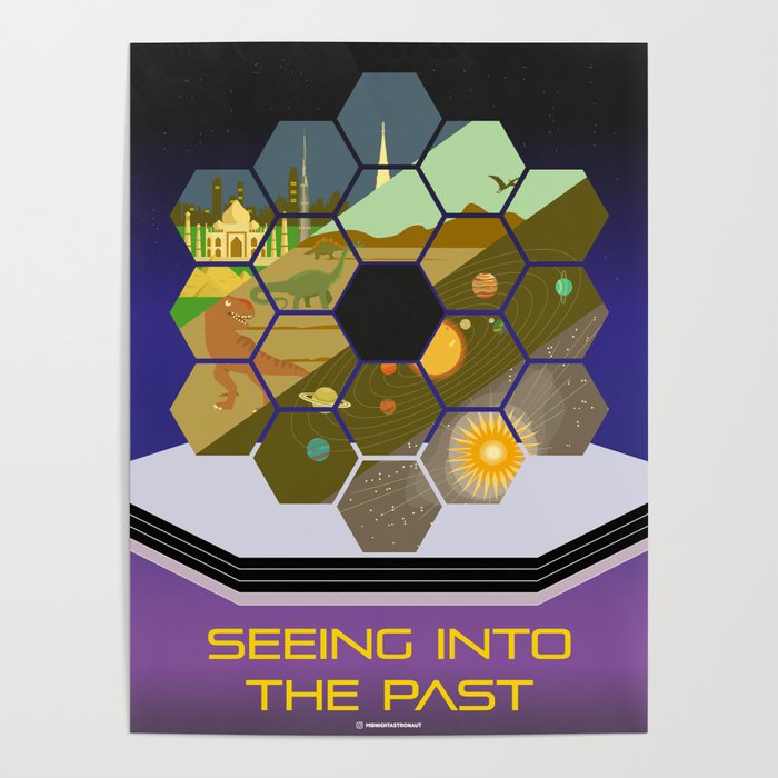 James b Space Telescope Seeing into the past Poster by Midnight