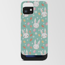 Happy Easter Pattern With Bunny And Carrot iPhone Card Case