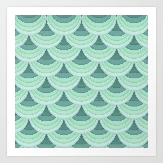 Ocean Fan Tail. Art Print