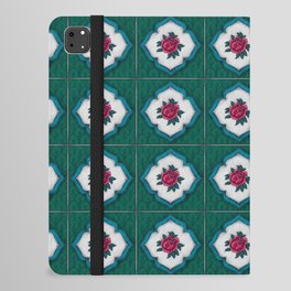Peranakan Tiles (Textured Rose Green) iPad Folio Case