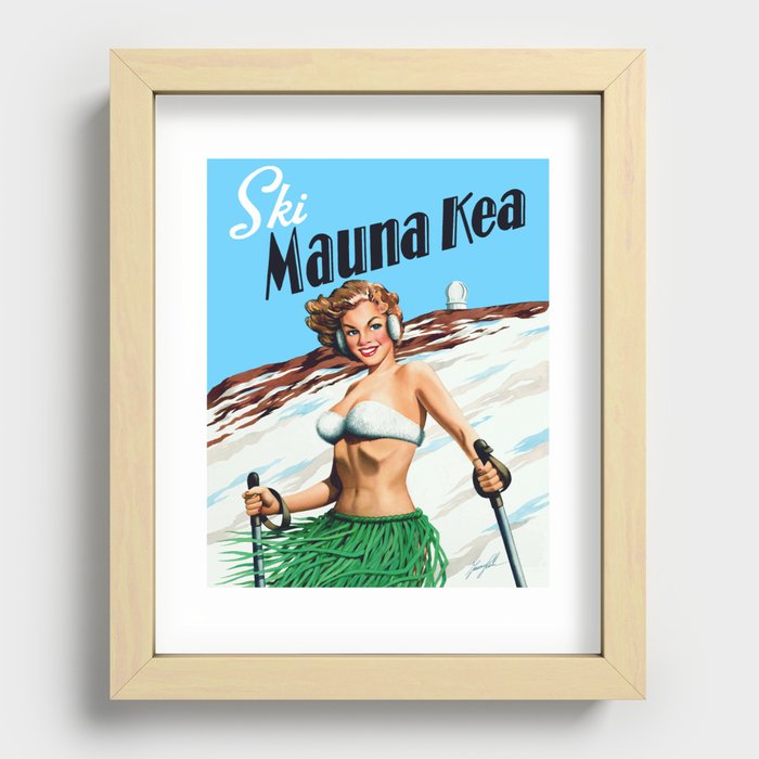 Ski Mauna Kea Recessed Framed Print