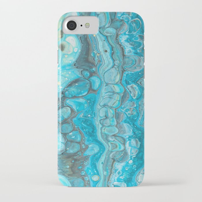 Teal blue marbles - bubbles - water iPhone Case