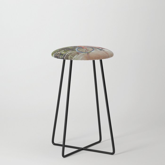 Amsterdam Red Counter Stool