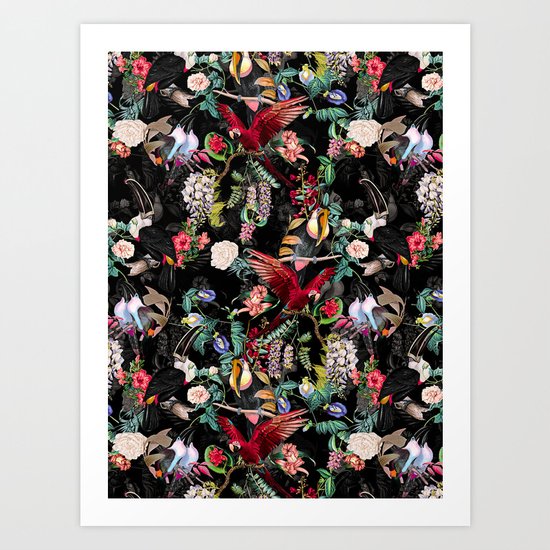 Floral and Birds IX Art Print
