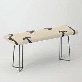 Wonky Smiley Face - Black and Cream Bench