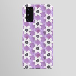 Modern Abstract White Daisies on Digital Lavender Android Case