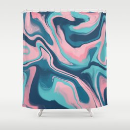 Pink Sky Marble Shower Curtain