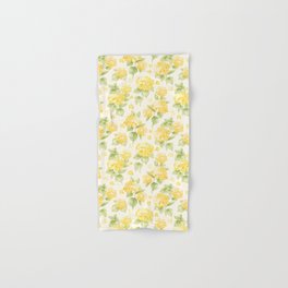 Modern  sunshine yellow green hortensia flowers Hand & Bath Towel