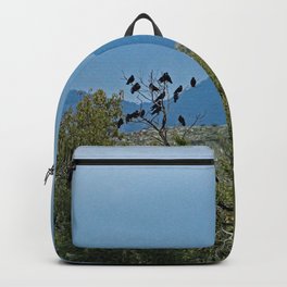 Ravens Perching Trees Mountains Landscape Backpack