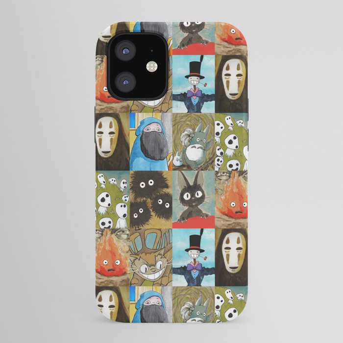 Studio Ghibli Collage - Calcifer, Jiji, Turnip, No Face, Markl, Kodama, Cat  Bus & Soot Sprites iPhone Case by DKSartdesign