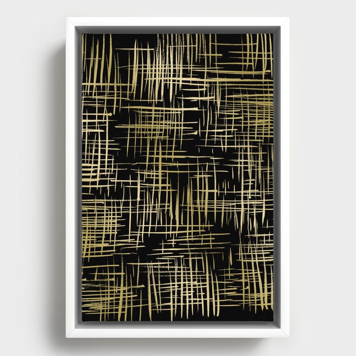 Crosshatch Black Framed Canvas