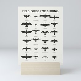 Field Guide for Birding Identification Chart Mini Art Print