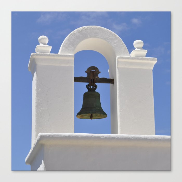 Spain Photography - Church Bell Under The Blue Sky Canvas Print