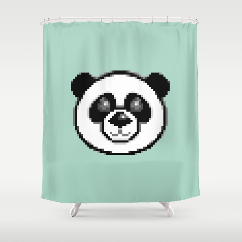 National Treasure Panda In Forest Bathroom Shower Curtain Set Fabric & Hook 71" 