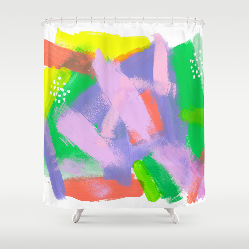 Be You Be Ok Baby Pink Modern Lime Green Abstract Painting