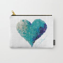 LOVE Aqua Sea Glass Heart - Mother’s Day & Birthday Gifts -Donald Verger Maine Fine Art Carry-All Pouch