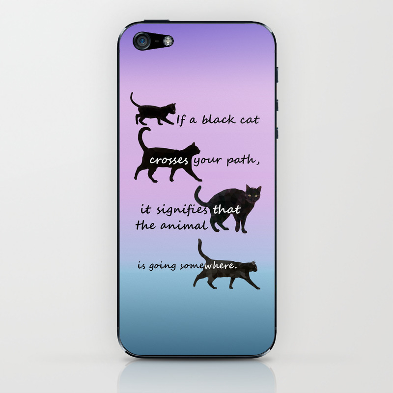 Black Cat Crossing Iphone Skin By Ivaw Society6