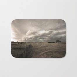That Ol' Wind - Storm Clouds Advance Over Country Landscape on a Stormy Day in Oklahoma Bath Mat