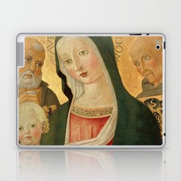 Madonna and Child with Saint Jerome and Saint Bernardino of Siena by Benvenuto di Giovanni Laptop Skin