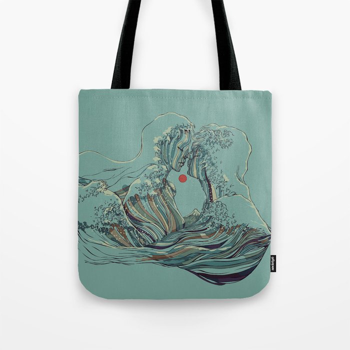 Kissing The Wave Tote Bag