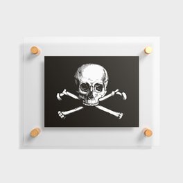 Skull and Crossbones | Jolly Roger | Pirate Flag | Black and White | Floating Acrylic Print